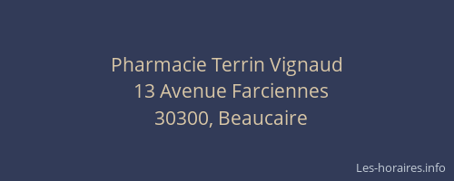 Pharmacie Terrin Vignaud