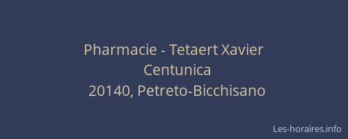 Pharmacie - Tetaert Xavier