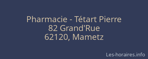 Pharmacie - Tétart Pierre