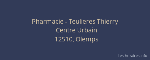 Pharmacie - Teulieres Thierry