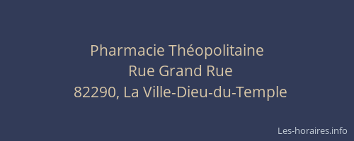 Pharmacie Th&eacute;opolitaine