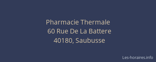 Pharmacie Thermale