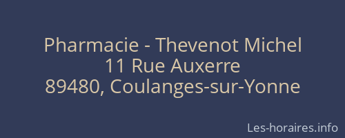 Pharmacie - Thevenot Michel