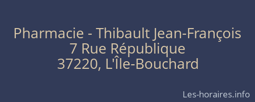 Pharmacie - Thibault Jean-François
