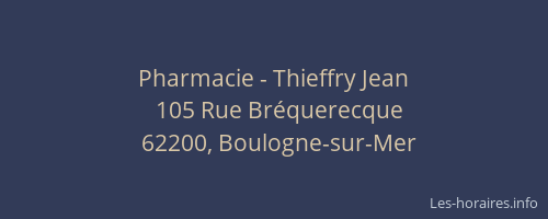 Pharmacie - Thieffry Jean
