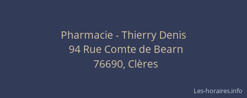 Pharmacie - Thierry Denis