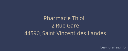 Pharmacie Thiol