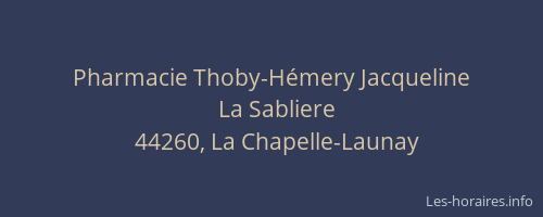 Pharmacie Thoby-Hémery Jacqueline