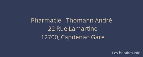 Pharmacie - Thomann André