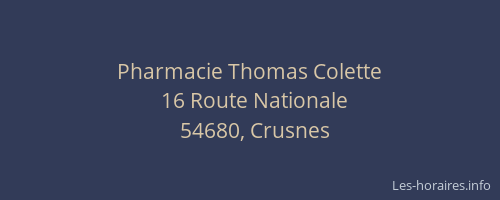 Pharmacie Thomas Colette