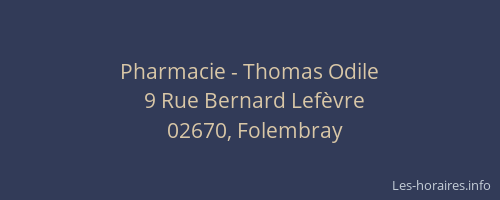 Pharmacie - Thomas Odile