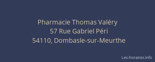 Pharmacie Thomas Valéry