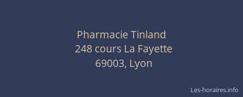 Pharmacie Tinland