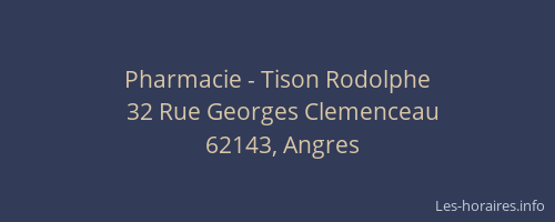 Pharmacie - Tison Rodolphe