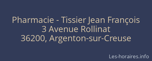 Pharmacie - Tissier Jean François