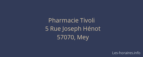 Pharmacie Tivoli