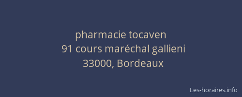 pharmacie tocaven