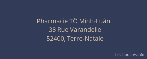 Pharmacie T&Ocirc; Minh-Lu&acirc;n