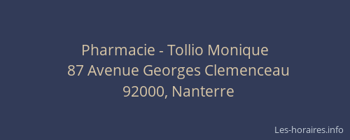 Pharmacie - Tollio Monique