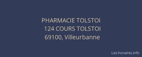 PHARMACIE TOLSTOI
