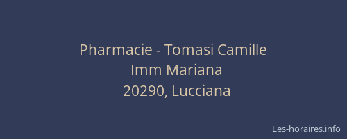 Pharmacie - Tomasi Camille