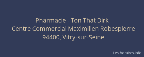 Pharmacie - Ton That Dirk