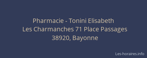 Pharmacie - Tonini Elisabeth