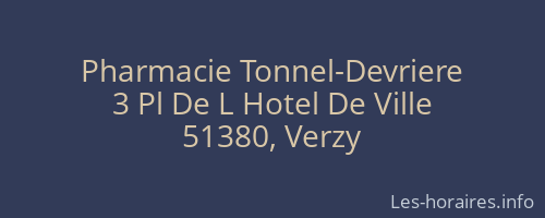 Pharmacie Tonnel-Devriere