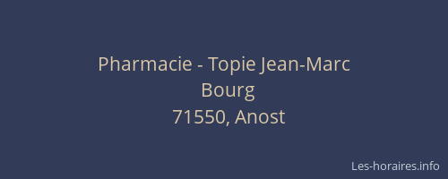 Pharmacie - Topie Jean-Marc