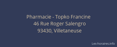 Pharmacie - Topko Francine
