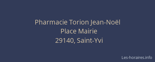 Pharmacie Torion Jean-No&euml;l