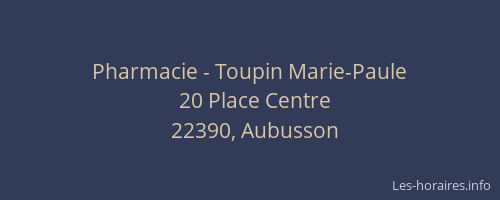 Pharmacie - Toupin Marie-Paule