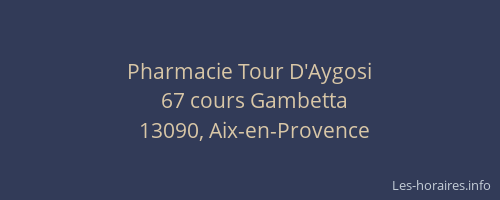 Pharmacie Tour D'Aygosi