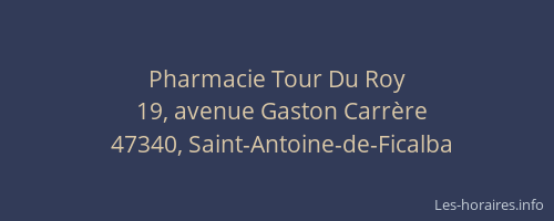 Pharmacie Tour Du Roy