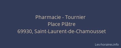 Pharmacie - Tournier