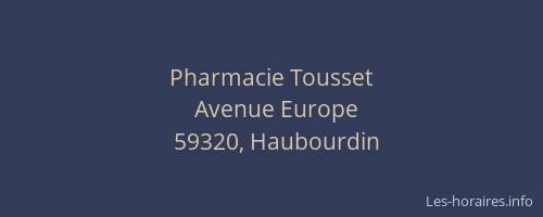 Pharmacie Tousset
