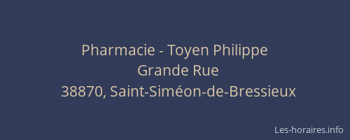 Pharmacie - Toyen Philippe