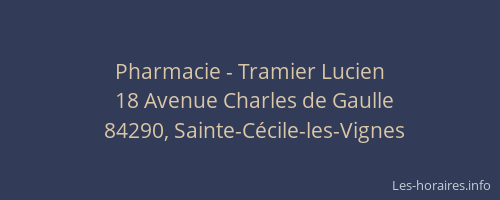 Pharmacie - Tramier Lucien