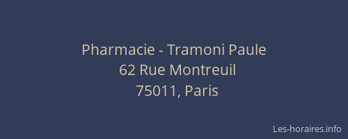 Pharmacie - Tramoni Paule