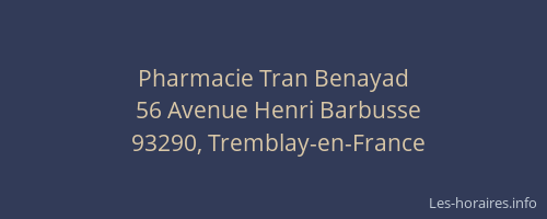 Pharmacie Tran Benayad