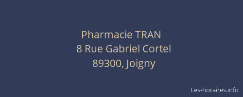 Pharmacie TRAN