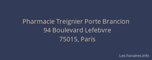 Pharmacie Treignier Porte Brancion