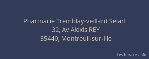 Pharmacie Tremblay-veillard Selarl