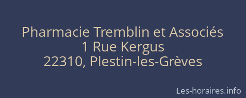 Pharmacie Tremblin et Associés