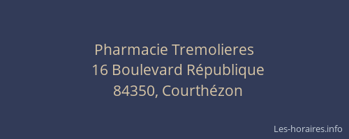 Pharmacie Tremolieres