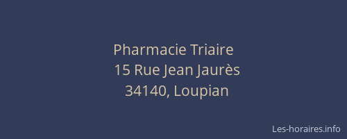 Pharmacie Triaire