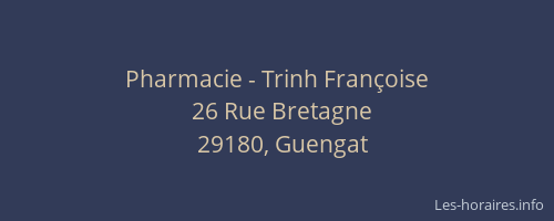 Pharmacie - Trinh Fran&ccedil;oise