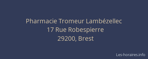 Pharmacie Tromeur Lambézellec