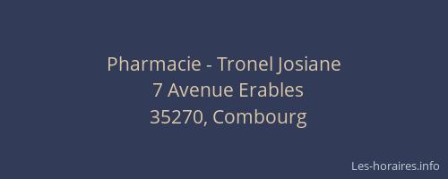 Pharmacie - Tronel Josiane