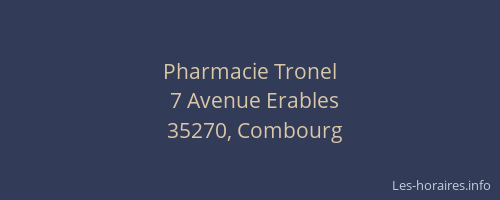 Pharmacie Tronel